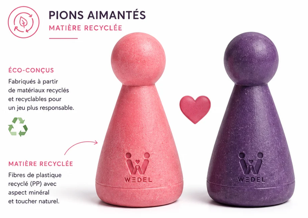 Pions amoureux WEDEL en bois